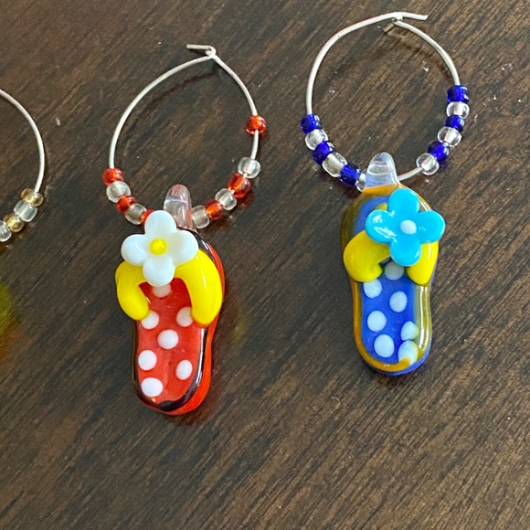 Wine Glass Charms - Flip Flops - Picture 2 of 2